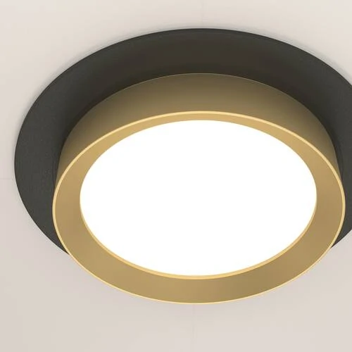 Встраиваемый светильник Downlight Hoop, 1xGX53 Черный с Золотом (Maytoni Technical, DL086-GX53-RD-BG) - Amppa.ru