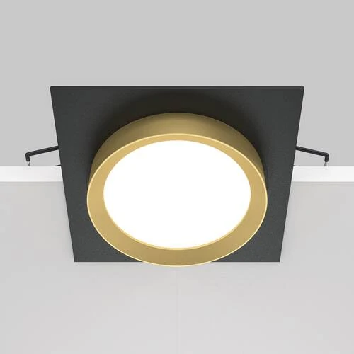 Встраиваемый светильник Downlight Hoop, 1xGX53 Черный с Золотом (Maytoni Technical, DL086-GX53-SQ-BG) - Amppa.ru