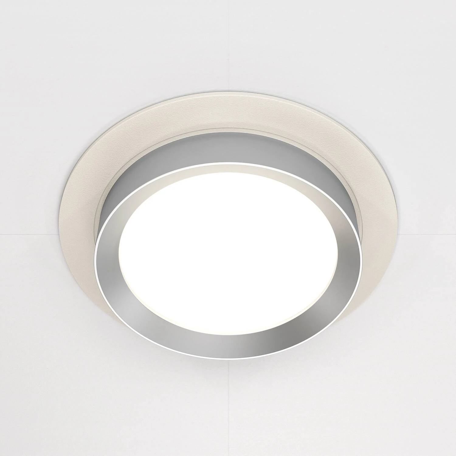 Встраиваемый светильник Downlight Hoop, 1xGX53 Белый с Серебром (Maytoni Technical, DL086-GX53-RD-WS) - Amppa.ru