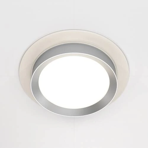 Встраиваемый светильник Downlight Hoop, 1xGX53 Белый с Серебром (Maytoni Technical, DL086-GX53-RD-WS) - Amppa.ru