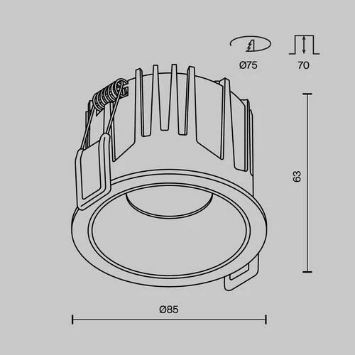 Встраиваемый светильник Downlight Alfa LED 15W, 3000K, Черный (Maytoni Technical, DL043-01-15W3K-RD-B-1) - Amppa.ru