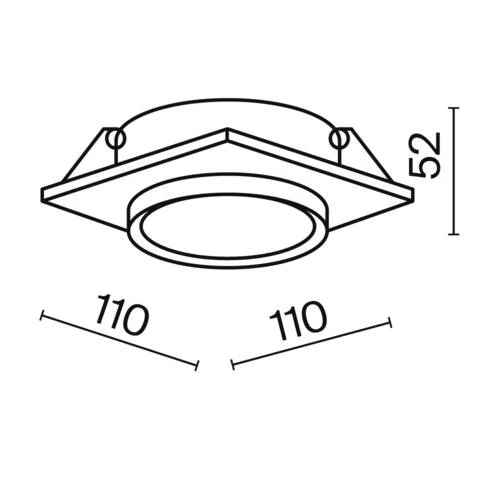 Встраиваемый светильник Downlight Hoop, 1xGX53 Черный с Золотом (Maytoni Technical, DL086-GX53-SQ-BG) - Amppa.ru