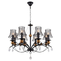 Подвесная люстра Lgo Arivaca, 8xE14, Черный и Черный (Lussole, LSP-8104)