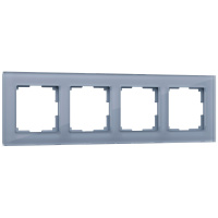 W0041115/ Электроустановочные изделия - Рамка на 4 поста (серый,стекло)